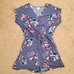 Extra-Small Blue Floral Romper